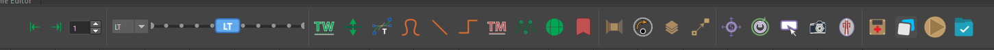 Animation Tool Kit toolbar shown docked above the Maya time slider, with timing, viewport, rigging, and pipeline tool icons.